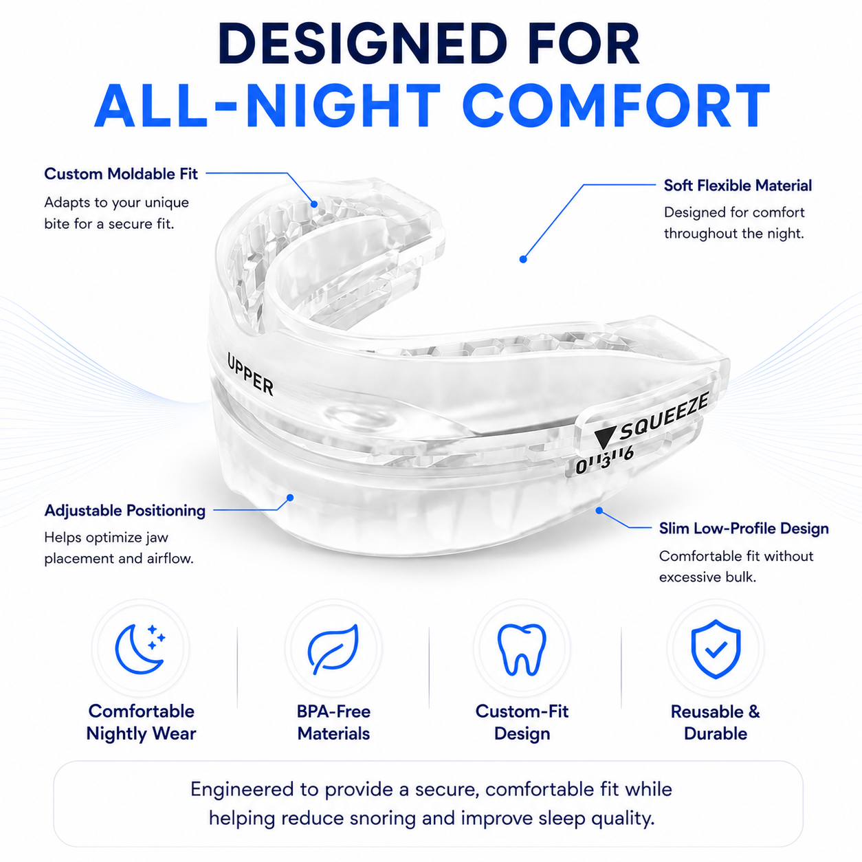 Snorist designed for all-night comfort – key features