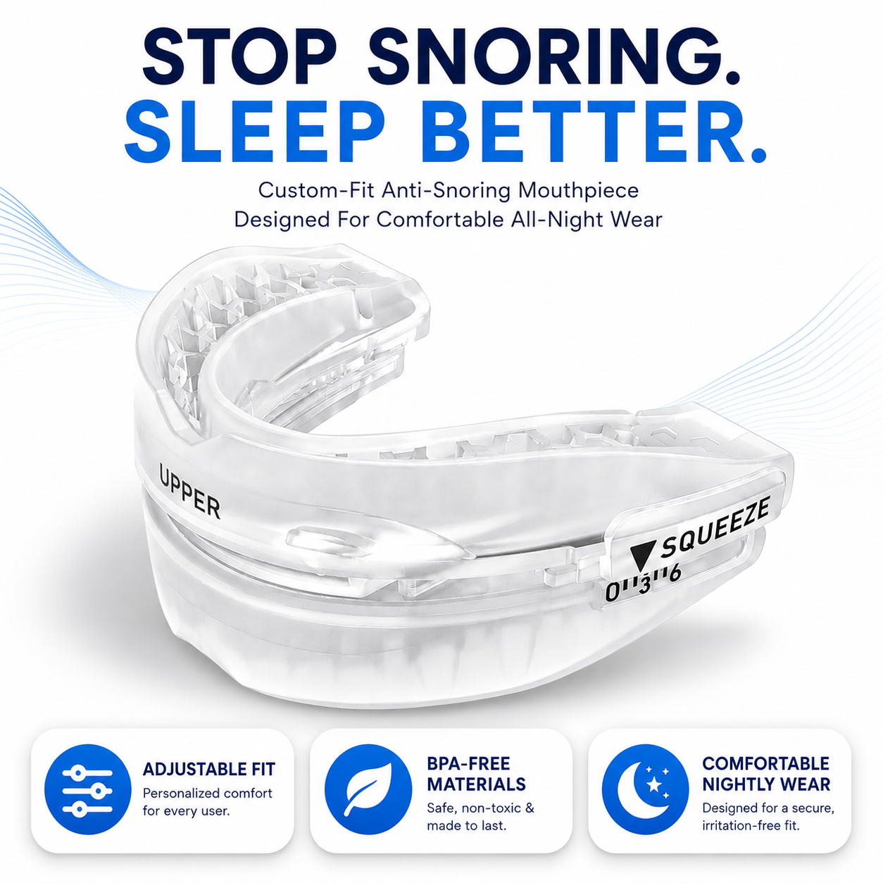 Snorist mouth guard – top view